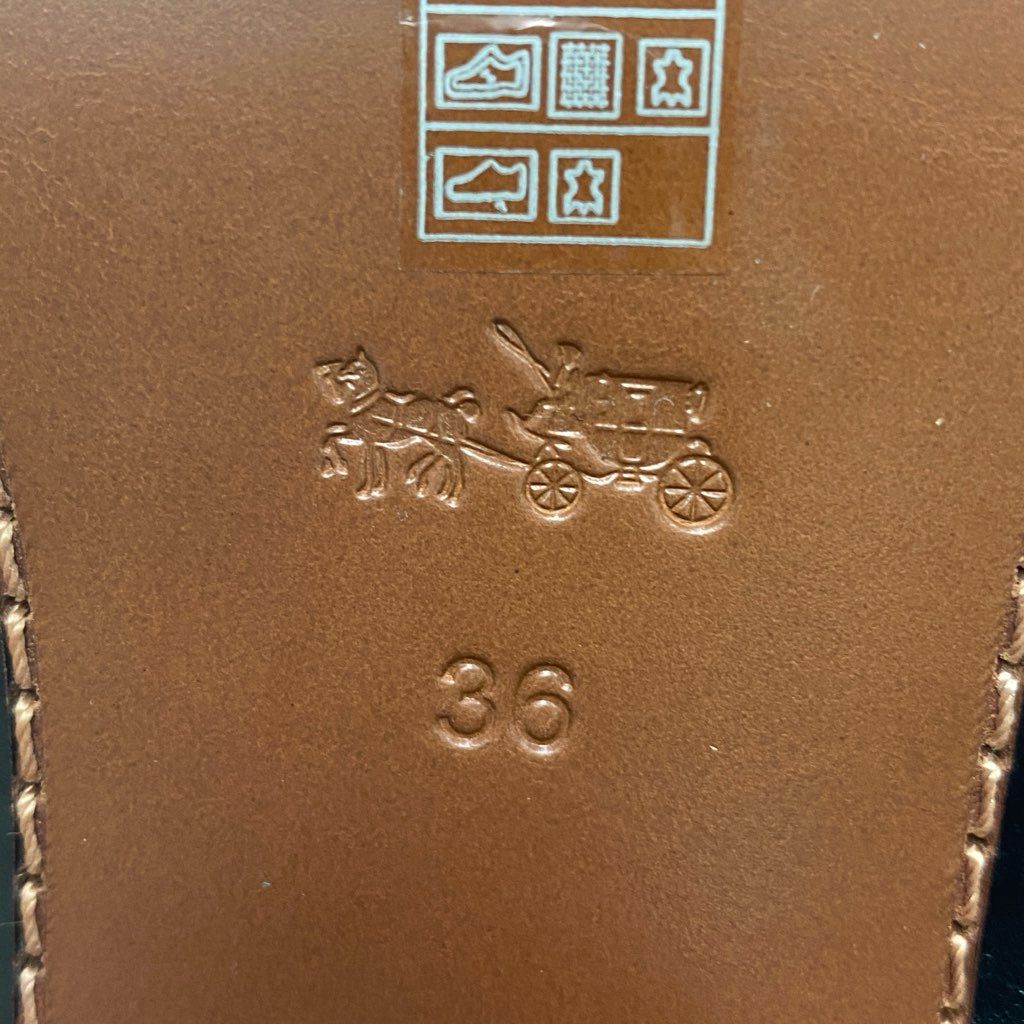 3f7 《極美品》 COACH コーチ バックル付き ロングブーツ 36 ブラック レザー サイドジップ 本革 シューズ