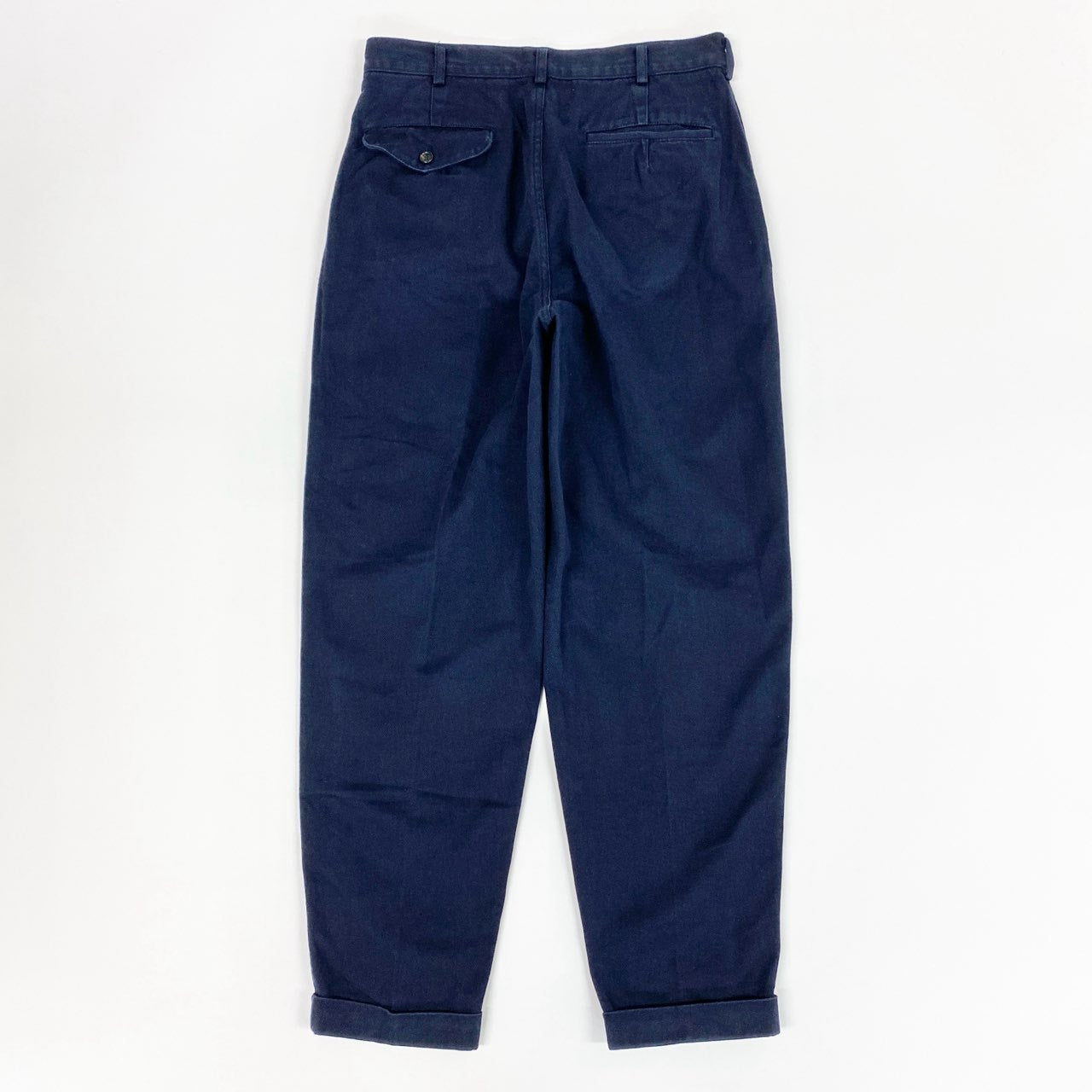 83i29 COMME des GARCONS HOMME PLUS コムデギャルソン オムプリュス タックパンツ コットンパンツ ボトムス パンツ AD1991 日本製 05012M Mサイズ ネイビー メンズo07t