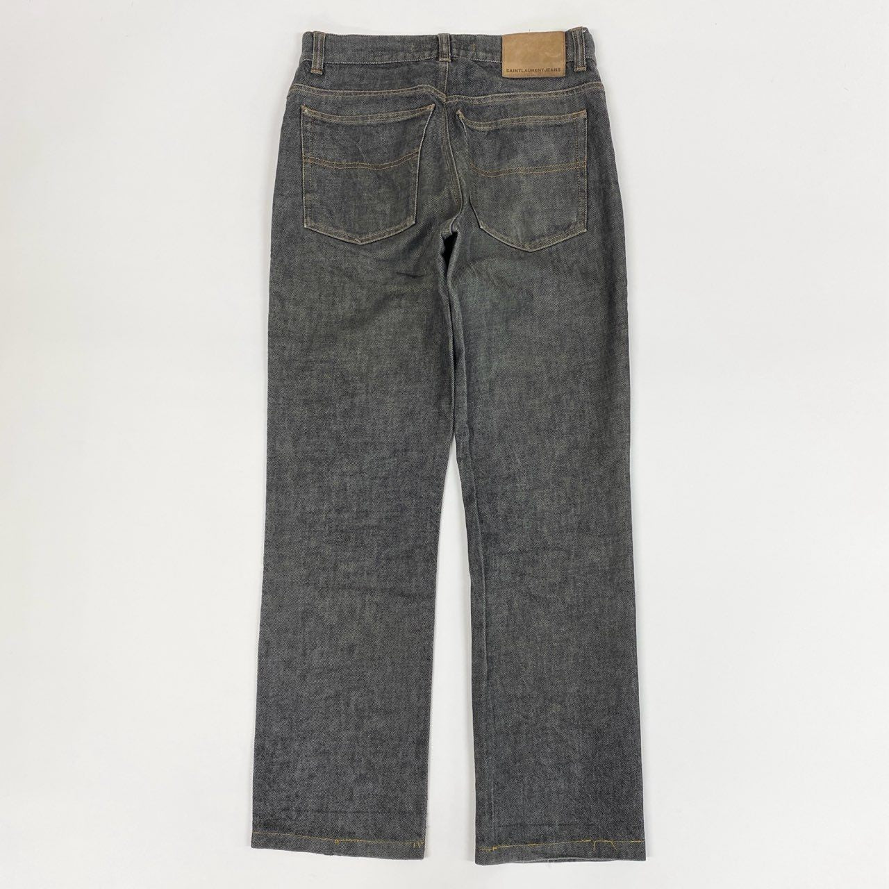 24i25 SAINT LAURENT JEANS サンローラン ブラックデニムパンツ ジーパン YSLロゴボタン ボタンフライ サイズ30 グレー系 コットン メンズk02i
