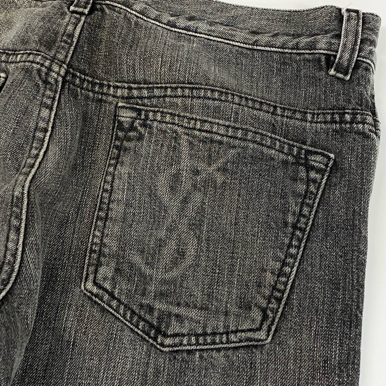 13f12 Yves SAINT LAURENT rive gauche イヴサンローラン リブゴーシュ YSLデカロゴ ブラックデニム ジーパン 5ポケット サイズ48 グレー系 コットン100 メンズ イタリア製