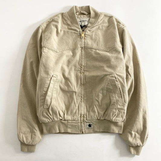 61e12 《未使用保管品》 タグ付 Carhartt WIP カーハート ダブルアイピ― SANTA FE BOMBER サンタフェボンバー ジャケット ブルゾン I030284 Sサイズ ベージュ コットン 秋冬