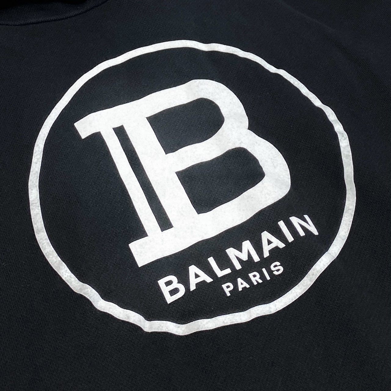 19g28 BALMAIN バルマン ロゴプリント サイドジップ プルオーバー パーカー フーディ BKUXV 001 14A ブラック コットン キッズ