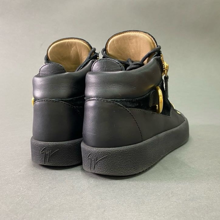 3d3 Giuseppe Zanotti ジュゼッペ ザノッティ ミドルカット スニーカー 41 / 26cm ブラック レザー シューズ KRISS COBY