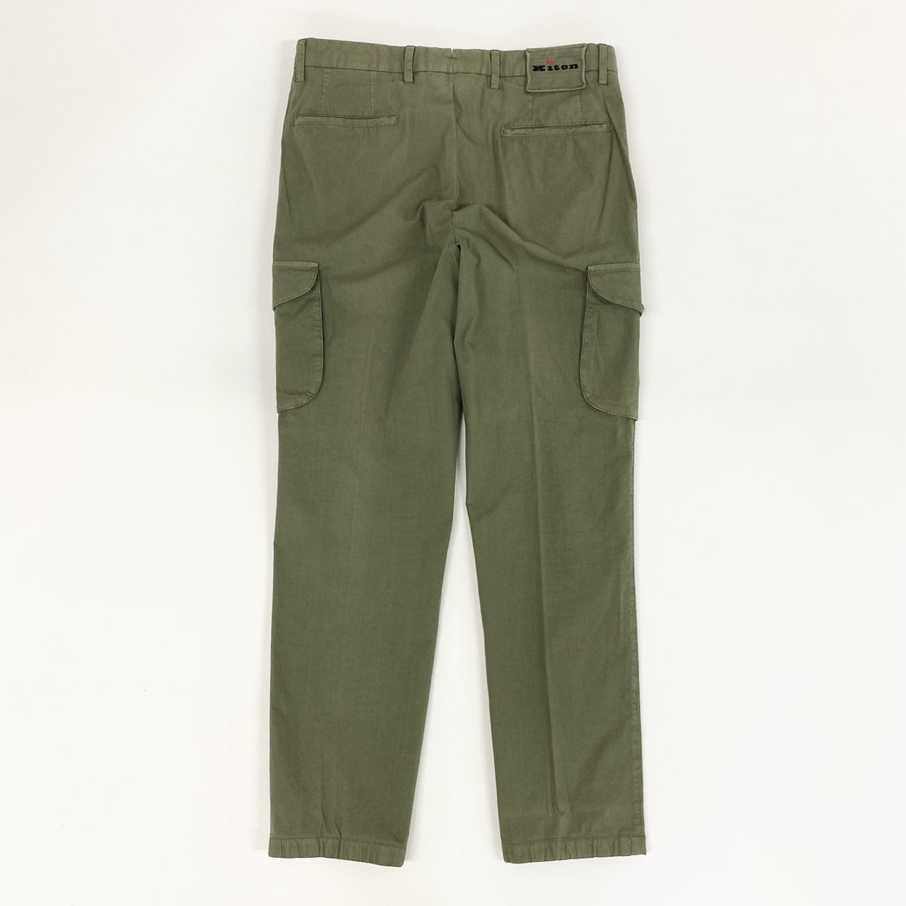 22f13 《美品》 Kiton NAPOLI キートン キトン カーゴパンツ ボトムス サイズ32 カーキ コットン ポリウレタン メンズ 紳士服 イタリア製