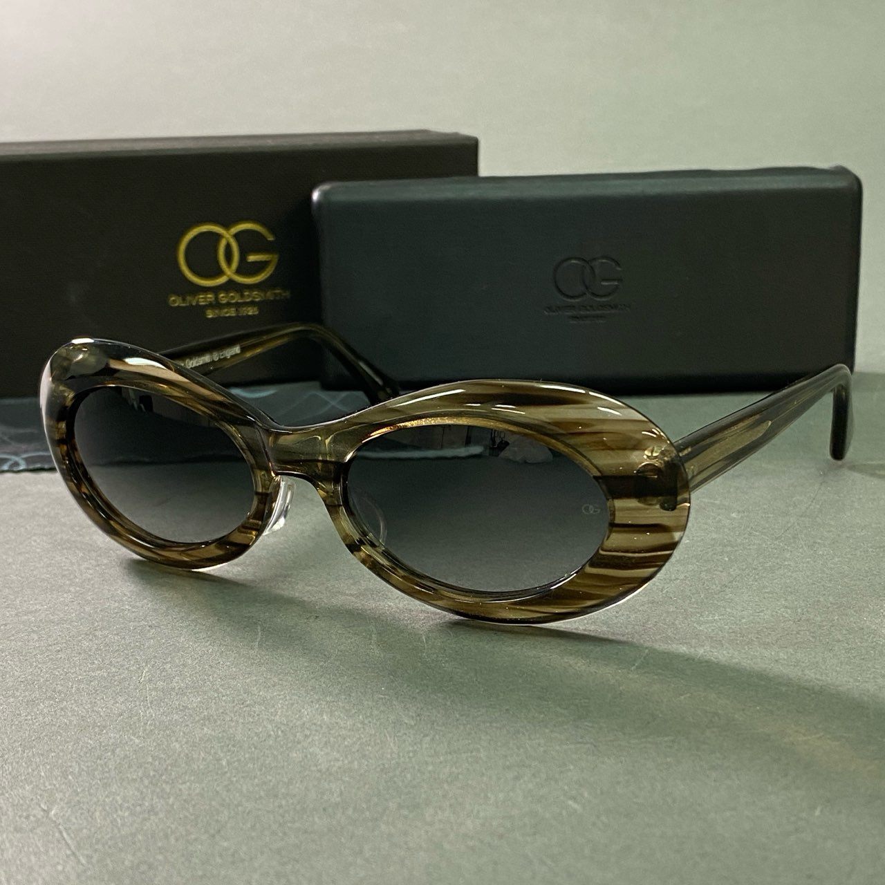 b12 Oliver Goldsmith オリバー ゴールドスミス BUDE Night Sky サングラス 52□18 クリア ブラック Y2K Vintage ヴィンテージ 眼鏡 アイウェア 日本製 ケース付き