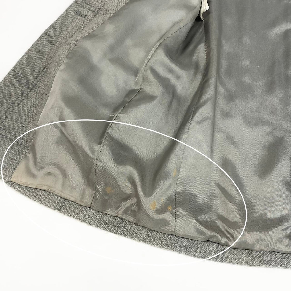 Ie11 EMPORIO ARMANI ウールテーラードジャケット チェック柄 イタリア製 38サイズ グレー ウール100% レディースk02i