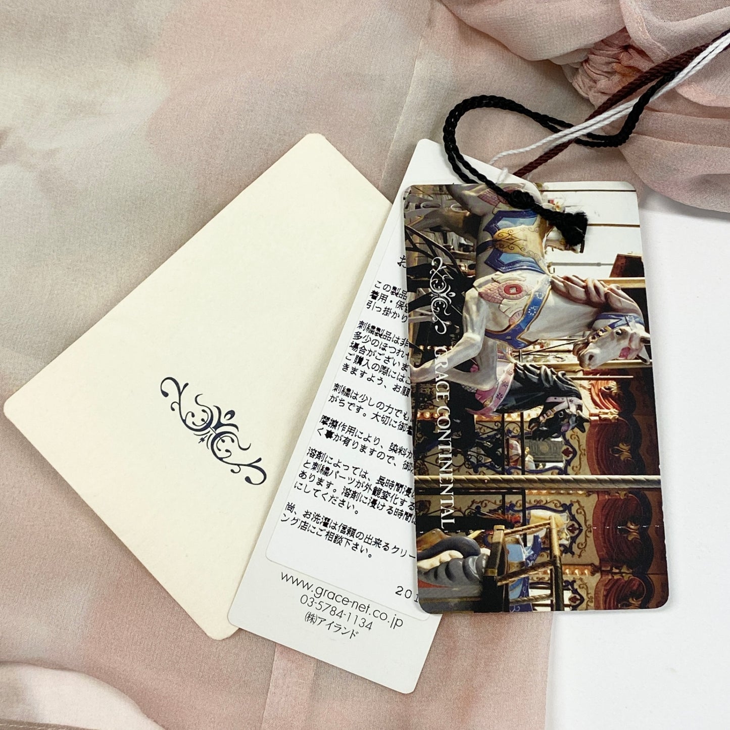 56h1 GRACE CONTINENTAL グレースコンチネンタル 長袖ブラウス ローズプリントトップス シフォンブラウス ドロストスリーブ レディース 女性用 13141122-0 2-36 ピンク シルク100%u02t