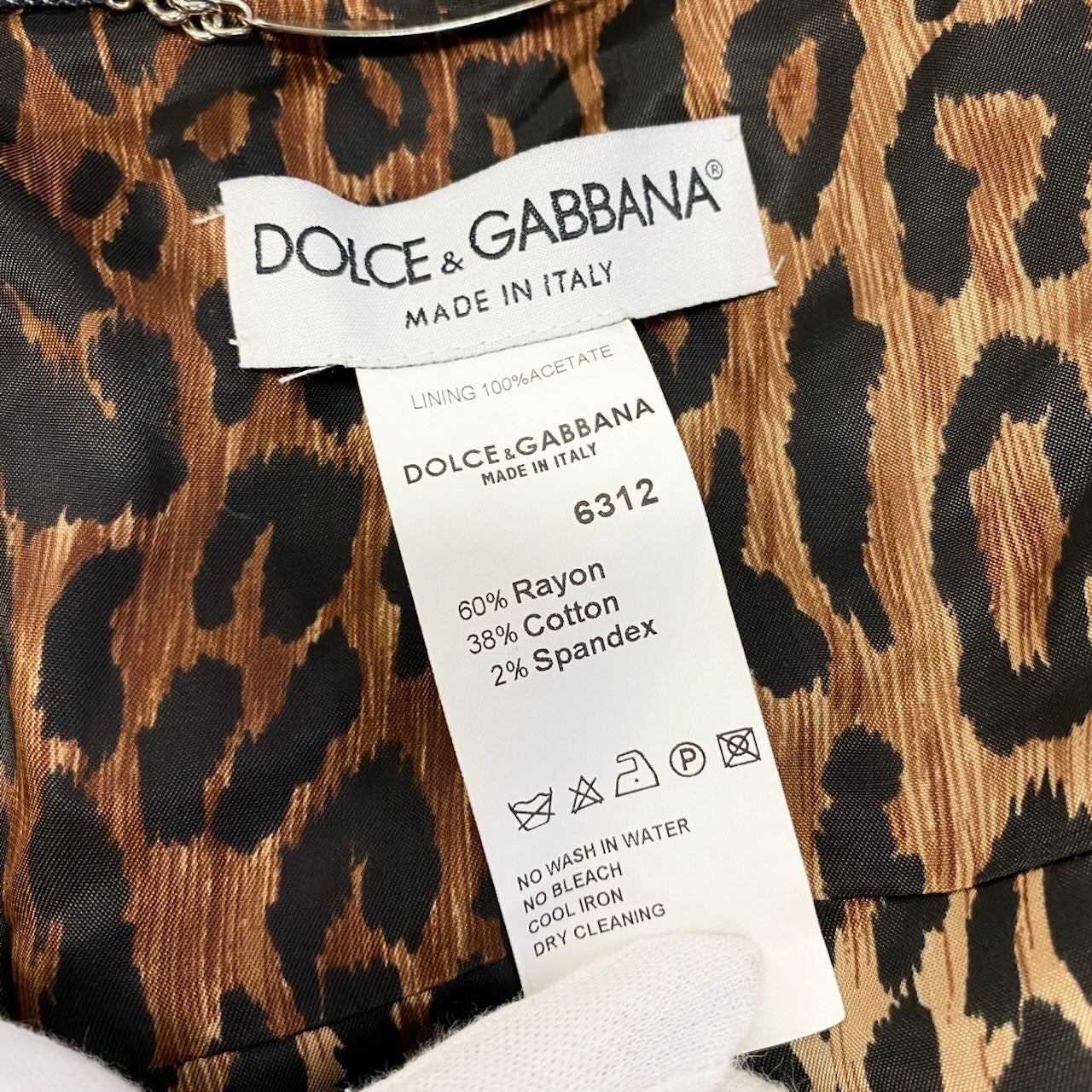 Ef9 DOLCE&GABBANA デニムジャケット シャツジャケット レオパード イタリア製 38サイズ インディゴ レディース 女性用u02tu02t