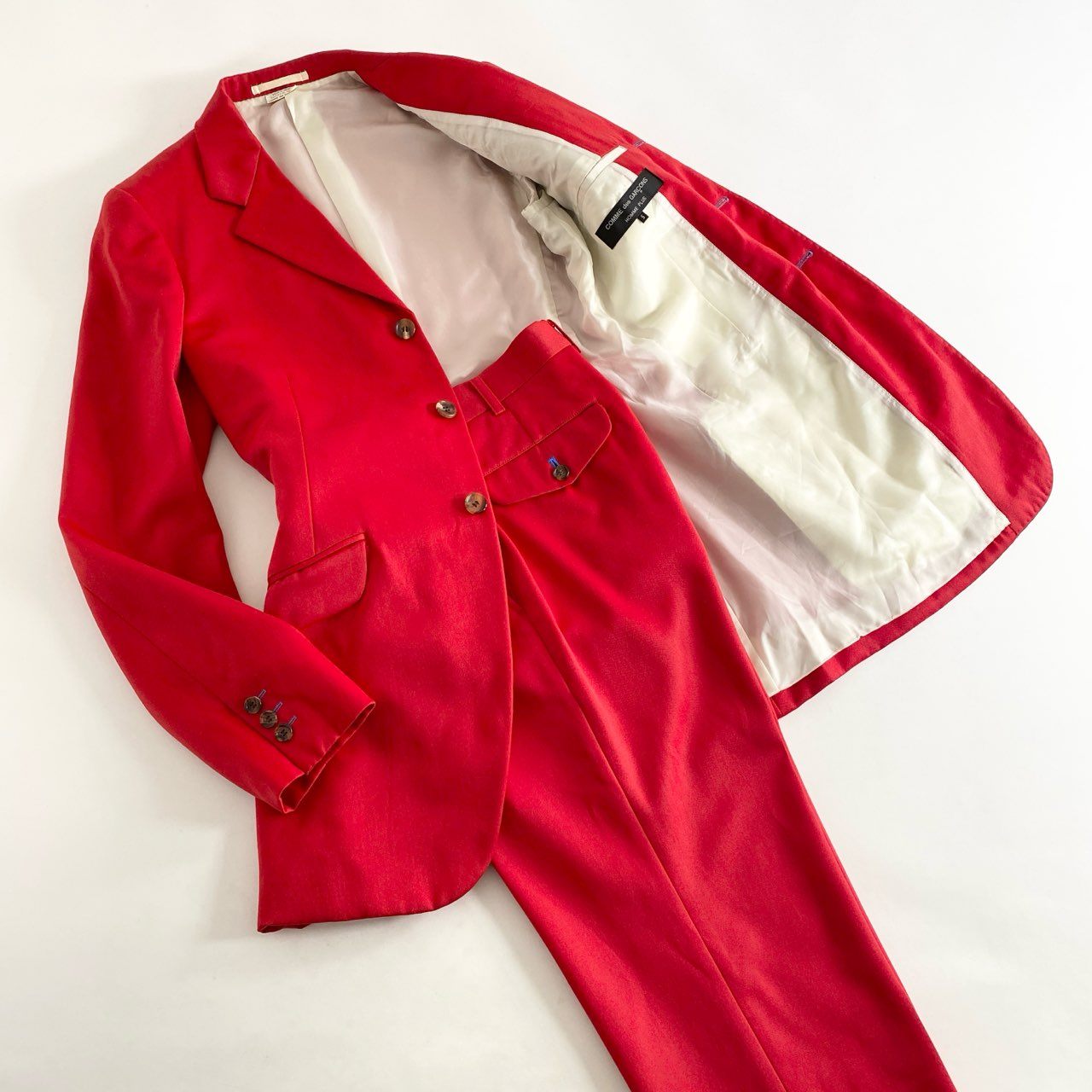 67i5 COMME des GARCONS HOMME PLUS コムデギャルソンオムプリュス AD2007 セットアップ ジャケット パンツ S レッド ウール