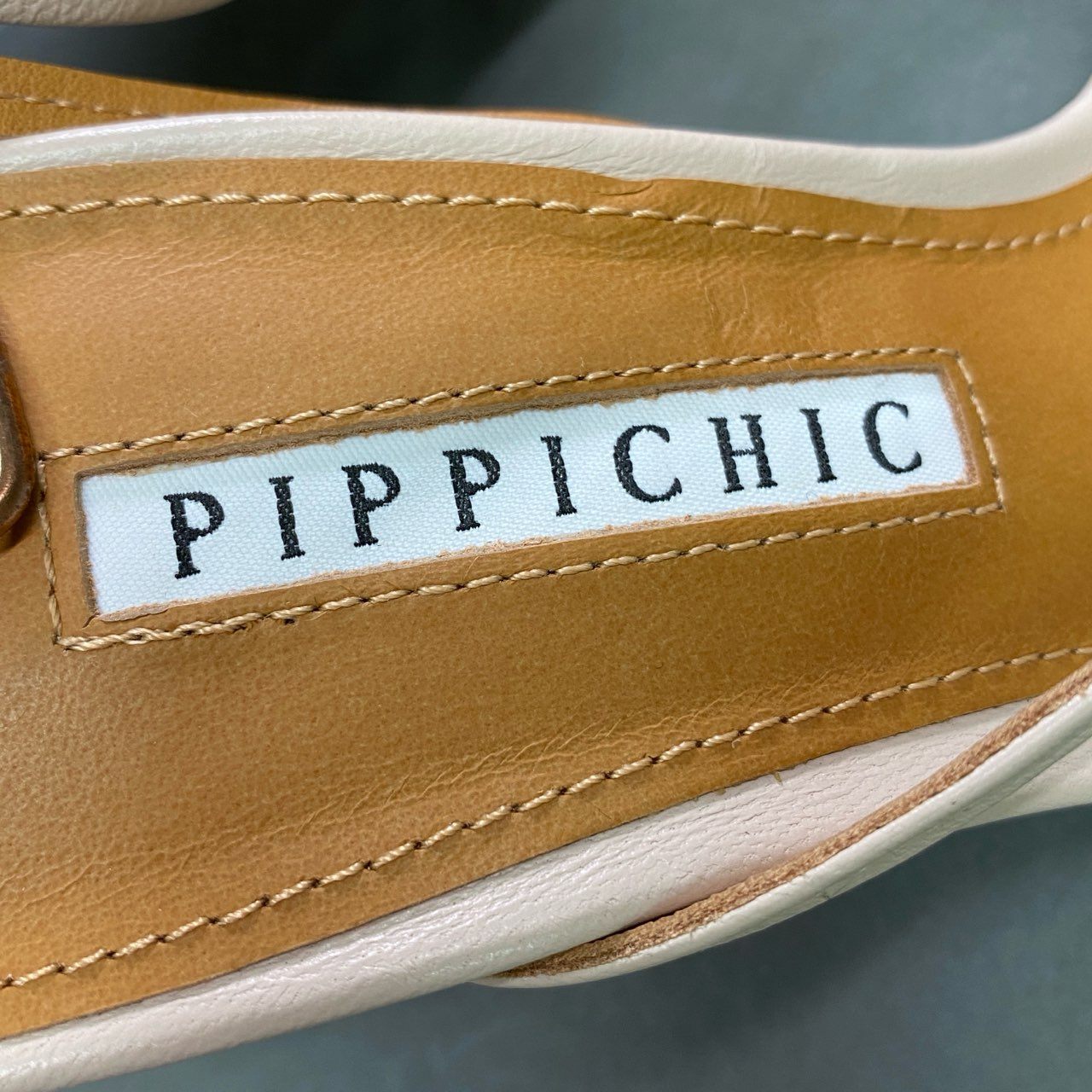 5c18 《2点セット》 PIPPICHIC ピッピシック スクエアトゥ アンクルストラップ サンダル シューズ まとめ まとめて 38 ブラック ピンク レザー