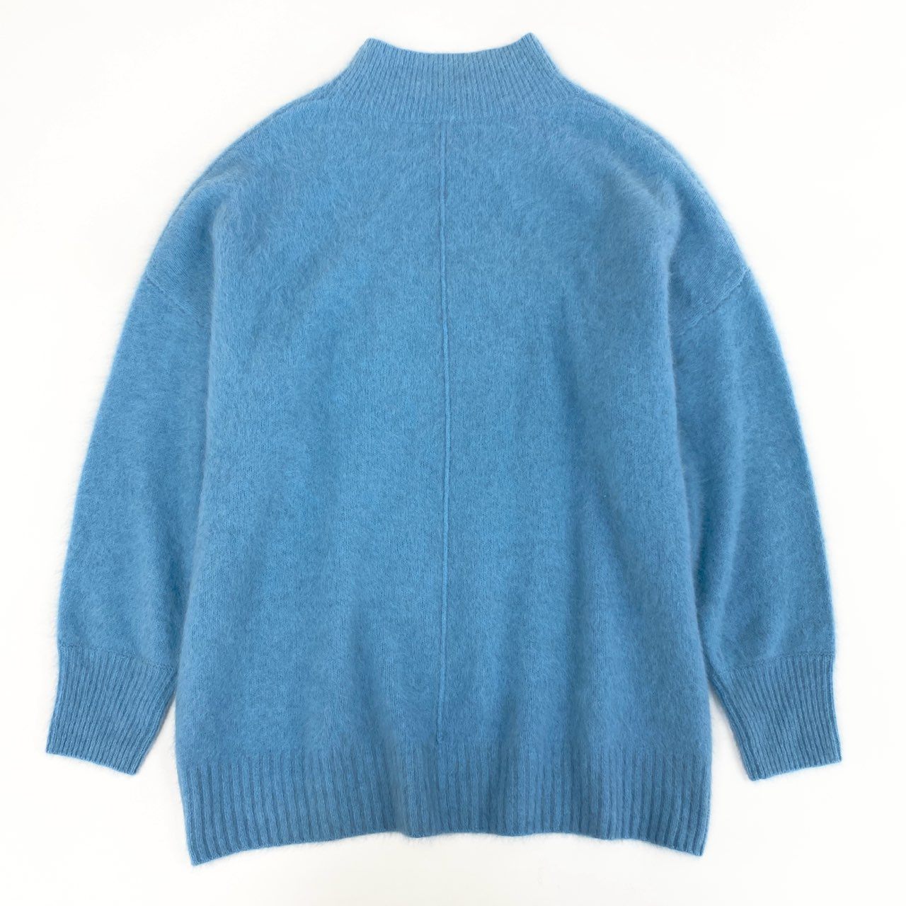 79g24 定価 \26400 Maglia Plus マリアプラス フォックスカシミヤ モックネックプルオーバー ニット セーター 138451 F ブルー レディース_