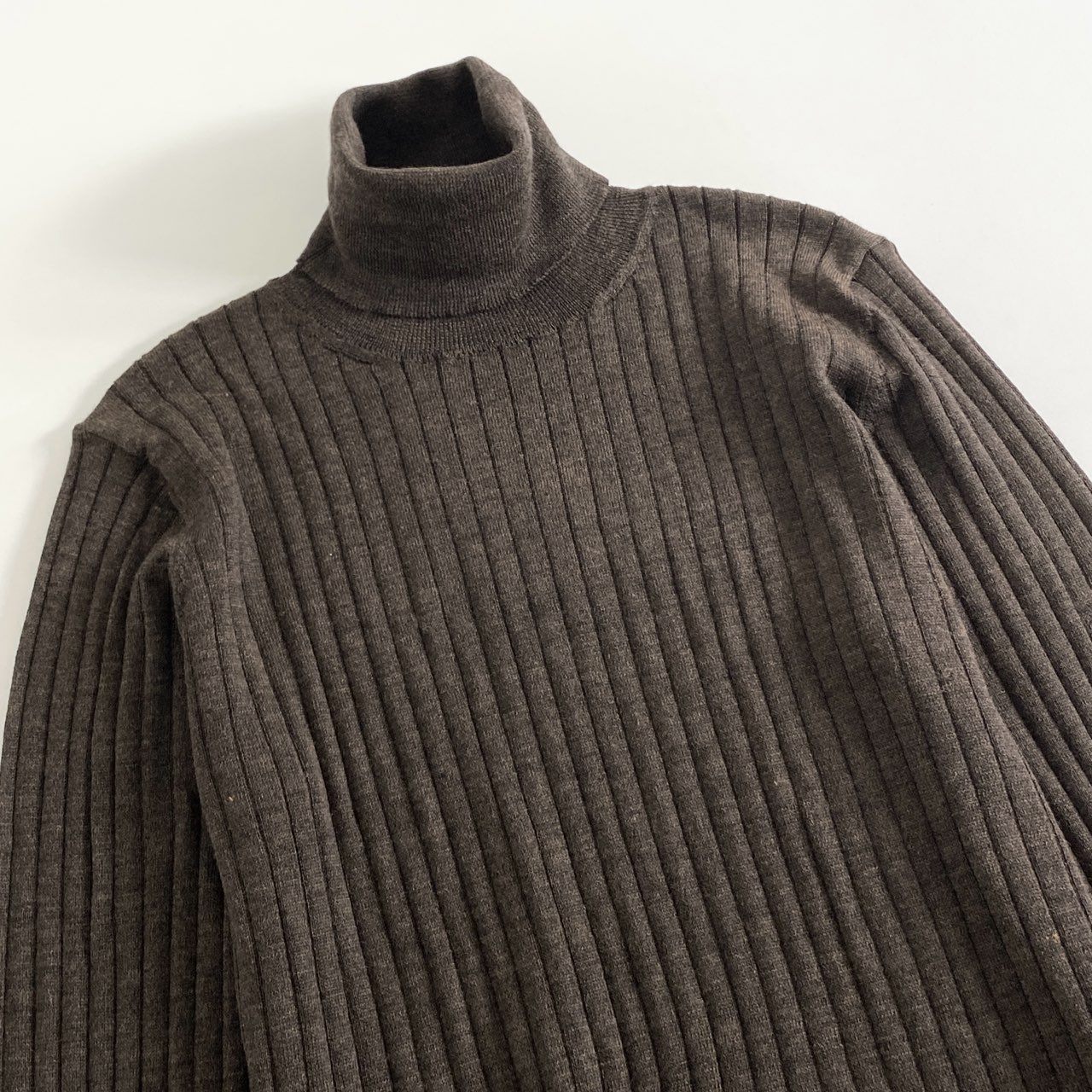80h12 《美品》 タグ付 Gabriele Pasini ガブリエレパジーニ イタリア製 タートルネック ニット セーター トップス ロングスリーブ 50 ブラウン ウール