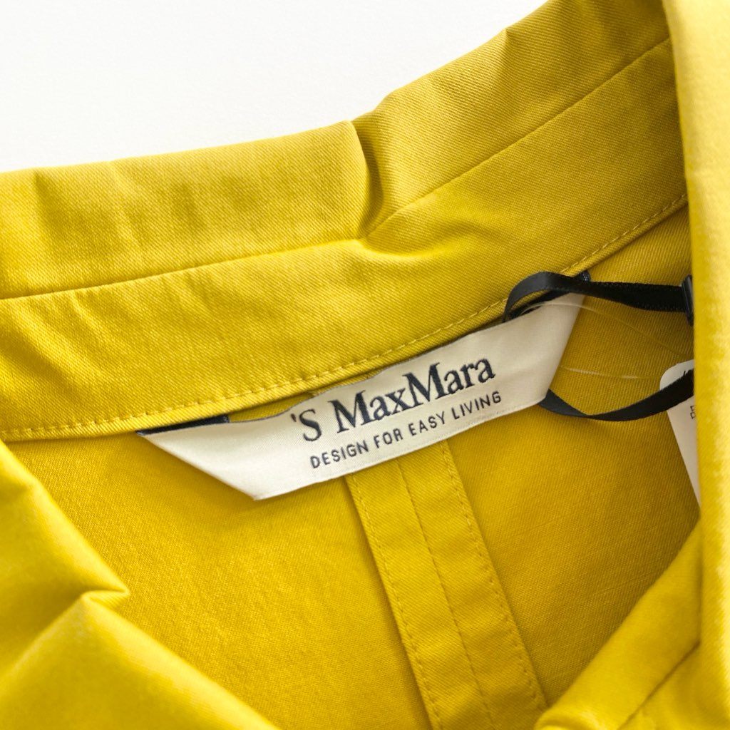 54h9 《未使用保管品》定価¥94,600 S Max Mara エス マックスマーラ マキシ丈 ワークシャツワンピース 38 イエロー ドレス