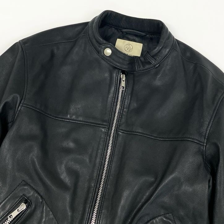 64g24 BEAUTY&YOUTH ビューティアンドユース UNITED ARROWS ユナイテッドアローズ シングルライダース ジャケット ブルゾン ゴート やぎ革 革ジャン メンズ 男性用 1225-199-6312 M ブラック_