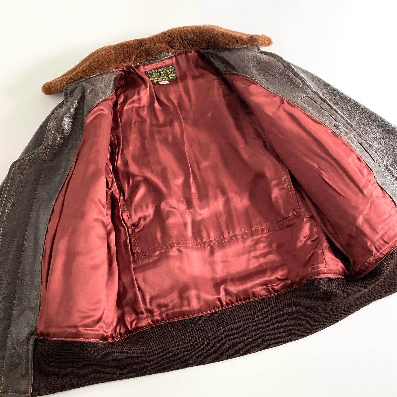 18d12 EASTMAN LEATHER CLOTHING イーストマンレザー M-422A U.S.NAVY フライトジャケット レザージャケット 38 ブラウン メンズ バッファローレザー