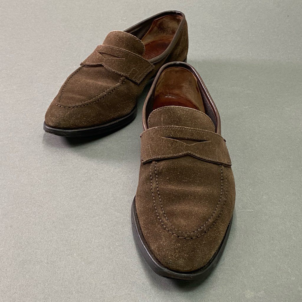 3e10 CROCKETT&JONES クロケットアンドジョーンズ Teign テイン コインローファー 6 1/2 ブラウン スエードレザー SELSEY セルシー シューズ 革靴