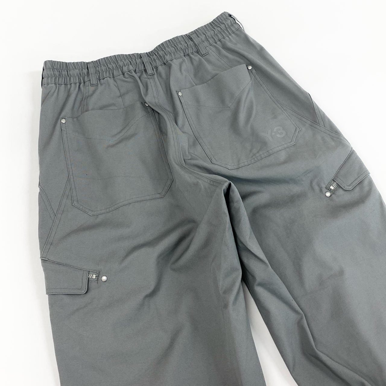38f9 Y-3 ワイスリー アディダス ヨウジヤマモト Workwear Cargo Pants カーゴパンツ ボトムス ウエストゴム IV7744 Mサイズ グレー コットン メンズ
