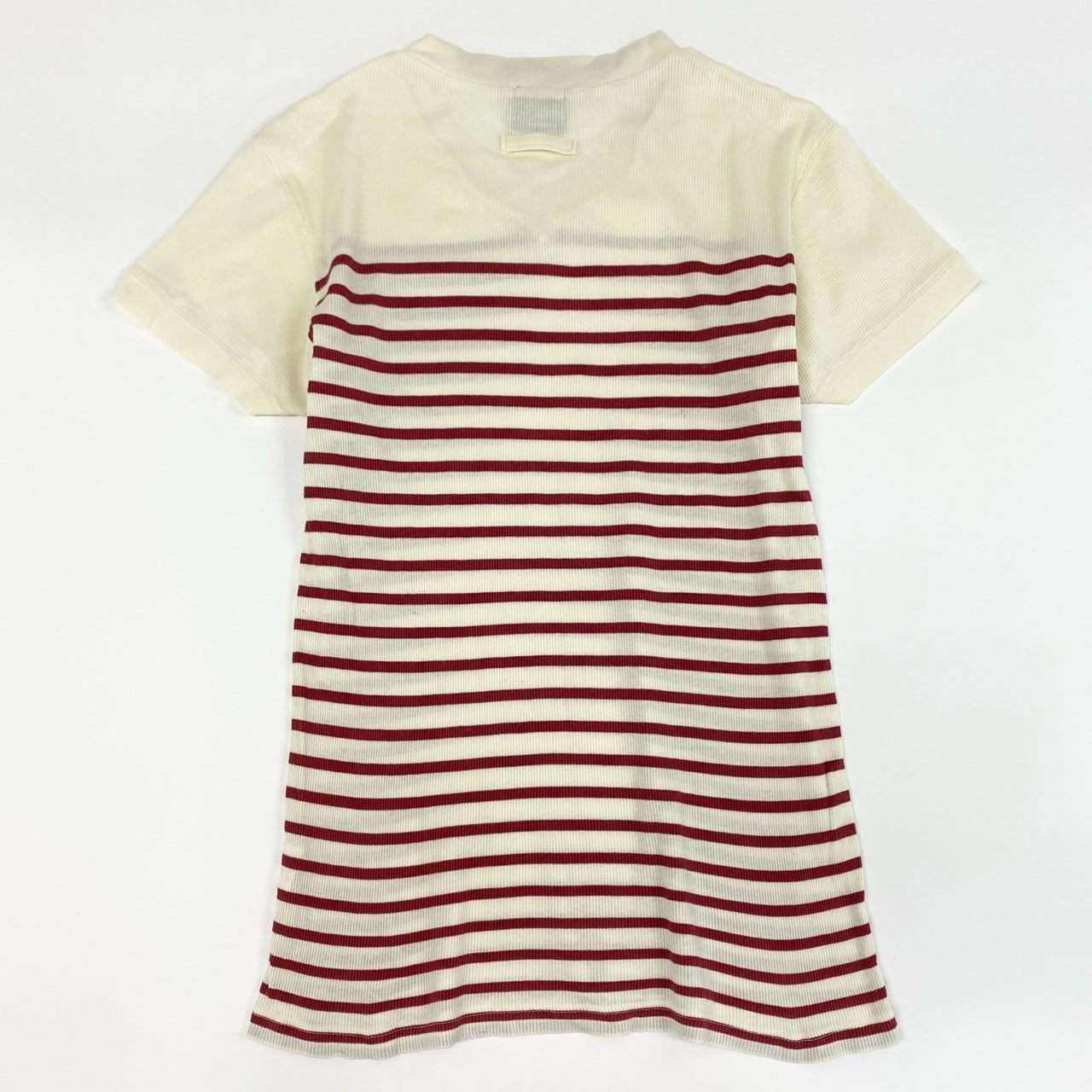 7f11 Jean Paul GAULTIER HOMME ジャンポールゴルチエオム 00s チビT Vネック ボーダーカットソー LA ホワイト レッド MINI Tシャツ
