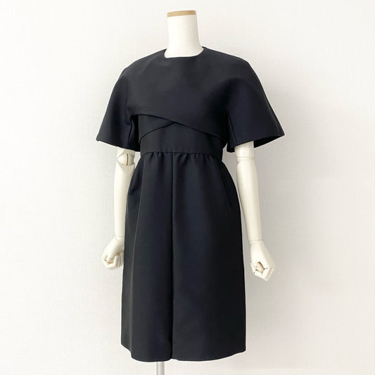 64e5 CELINE セリーヌ フィービー期 ドッキングワンピース 半袖ワンピース 26K284152 サイズ34 ネイビー レディース 春夏