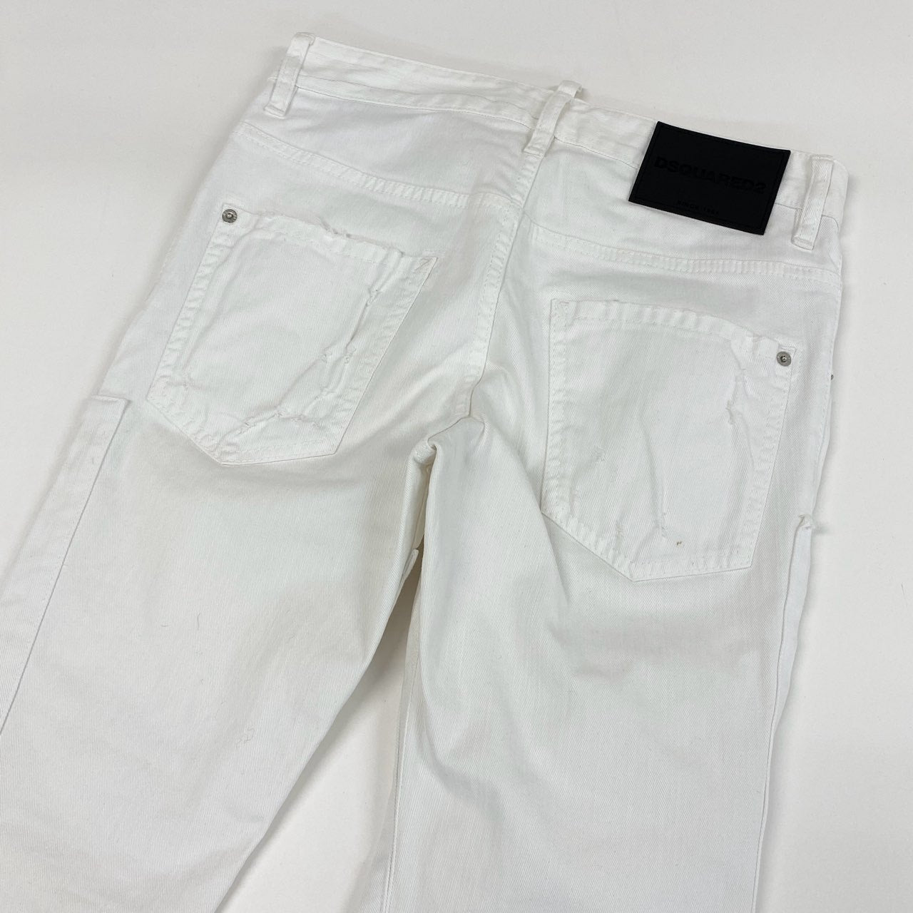 76g2 DSQUARED2 ディースクエアード SKATER JEAN ダメージ加工 ホワイトデニム ジーパン ボタンフライ S74LB0217 サイズ44 ホワイト コットン メンズ