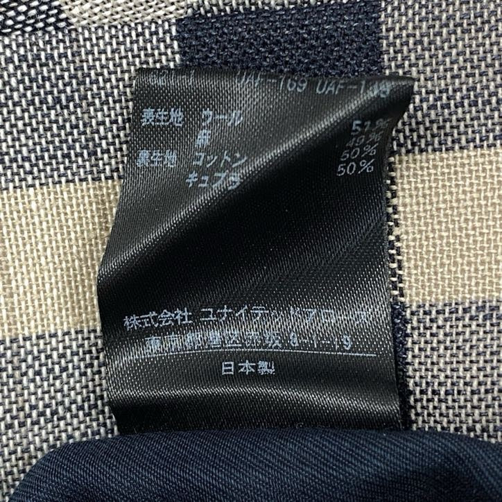 64g24【美品】 Drawer ドゥロワー ギンガムチェックパンツ スラックスパンツ ワイドパンツ リネン混紡 レディース 女性用 6514-236-0873 ブラック系_