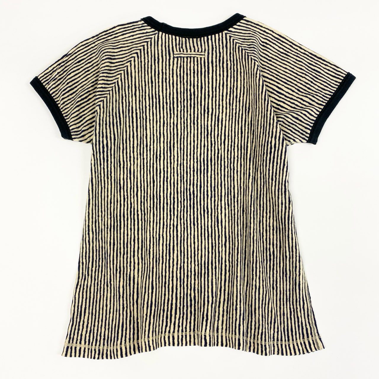 7f11 Jean Paul GAULTIER HOMME ジャンポールゴルチエオム 00s ストライプ チビTシャツ LA ネイビー アイボリー 画像参照 カットソー ミニT Vintage