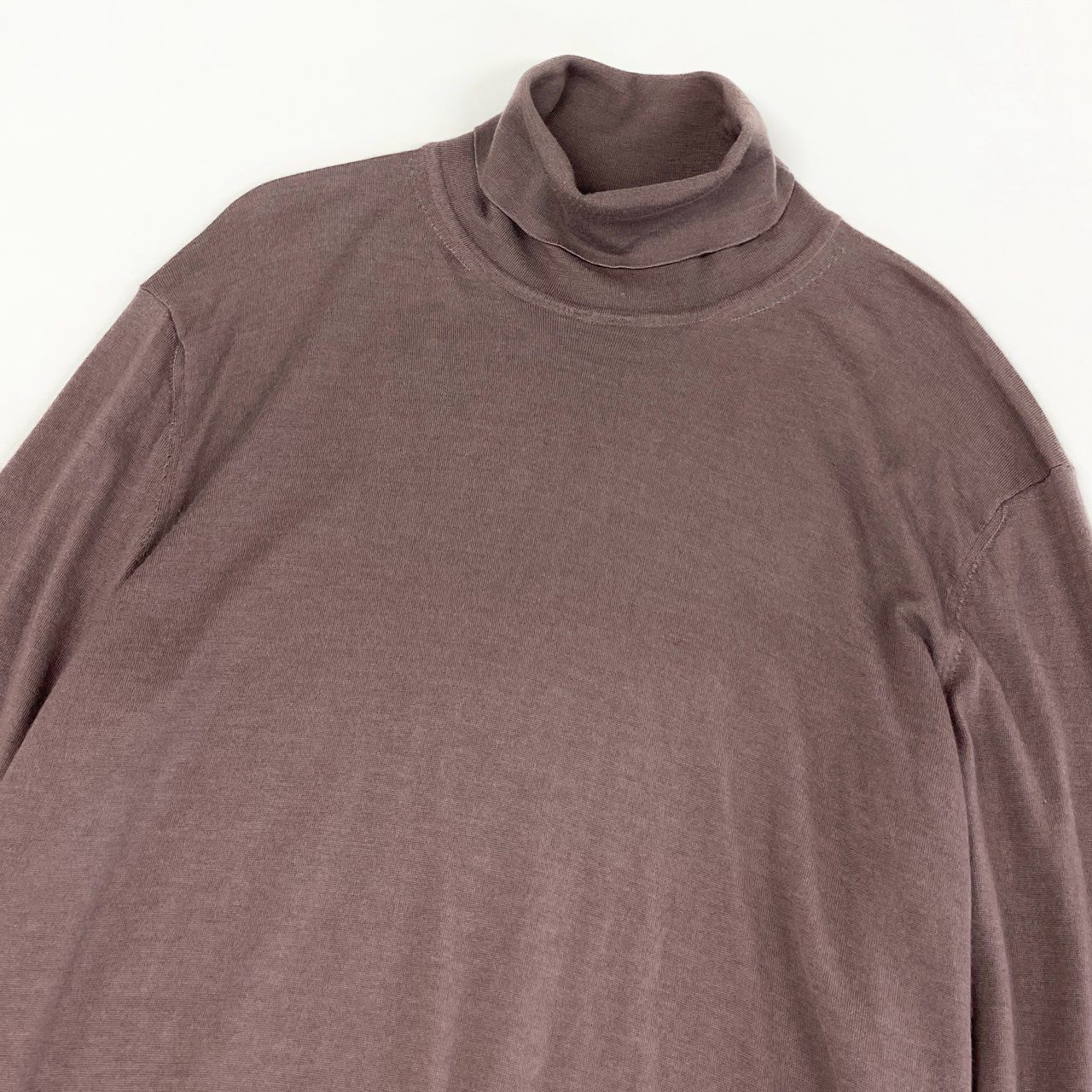 18f19 Ermenegildo Zegna エルメネジルドゼニア タートルネックニット セーター 長袖ニット カシミヤシルク カシミア混 イタリア製 L 52 パープル系