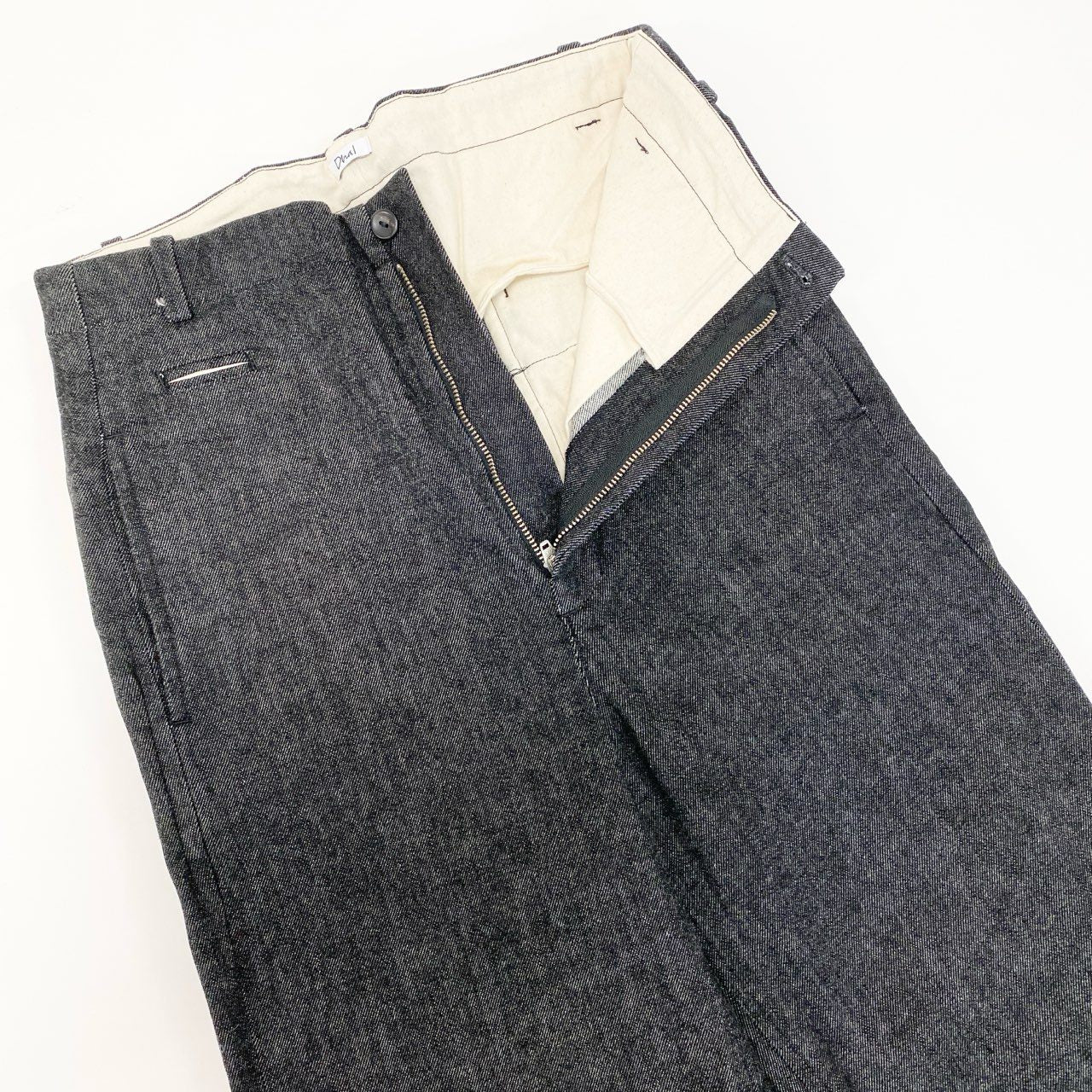 63j9 《美品》Dhal ダル ハイウエストデニムパンツ テーパードパンツ ジーンズ ボトムス 日本製 XSサイズ ブラック メンズo07t