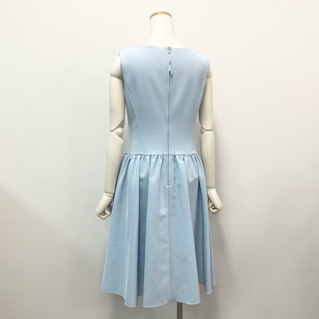 69k20 定価¥70,400 FOXEY NEW YORK フォクシー ニューヨーク Dress Timeless タイムレス ギャザーワンピース ドレス 40576 40 ベビーブルー ノースリーブ 日本製