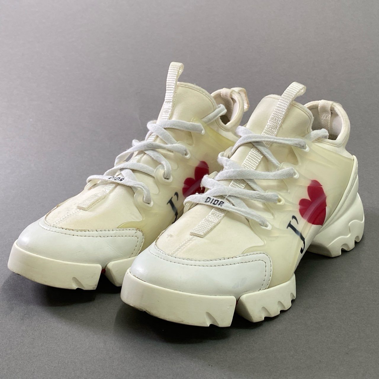 4d15 Christian Dior クリスチャンディオール D-CONNECT JETAIME ローカットスニーカー シューズ 37 1/2 ホワイト