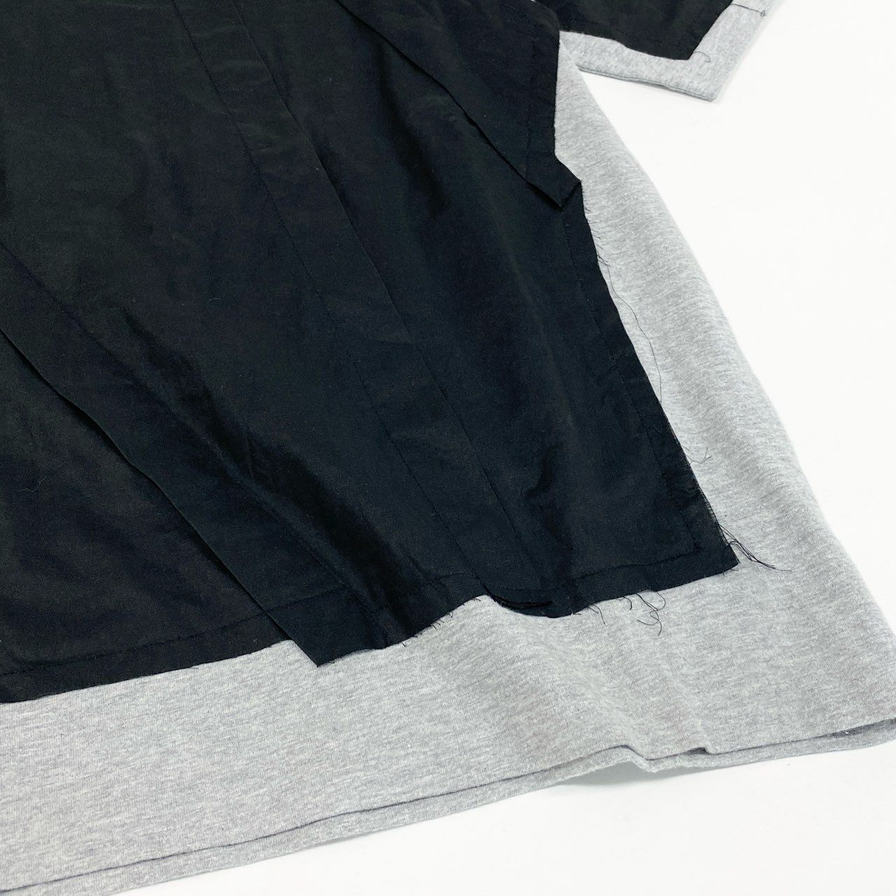 41d28 Yasuyuki ishii ヤスユキイシイ ドッキングカットソー 半袖Tシャツ トップス サイズF グレー ブラック コットン100% メンズ