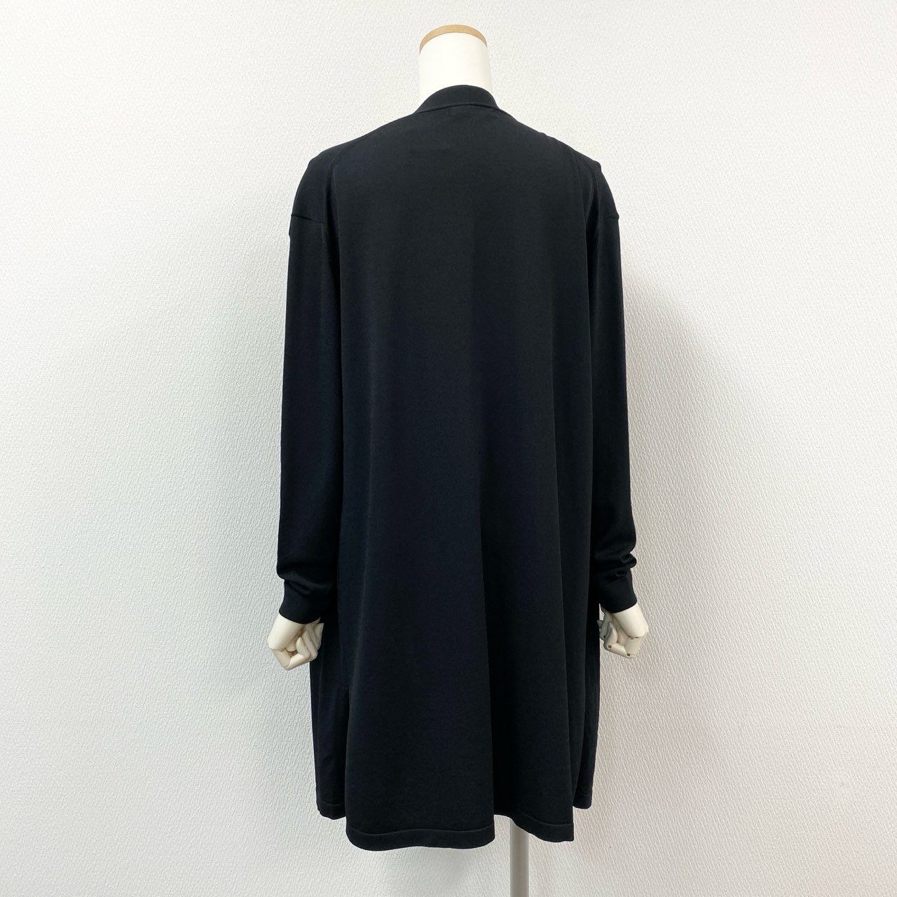 32i9 【美品】 MORABITO モラビト 長袖カーディガン ニットカーディガン セミロング丈 レディース 女性用 9049-52313 38 ブラック レーヨン ナイロンu02t