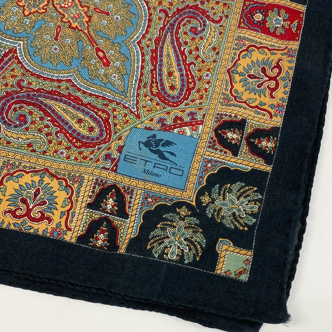 h15 ETRO エトロ スカーフ ストール マフラー 大判ストール 130cm×132cm マルチカラー イタリア製k02i