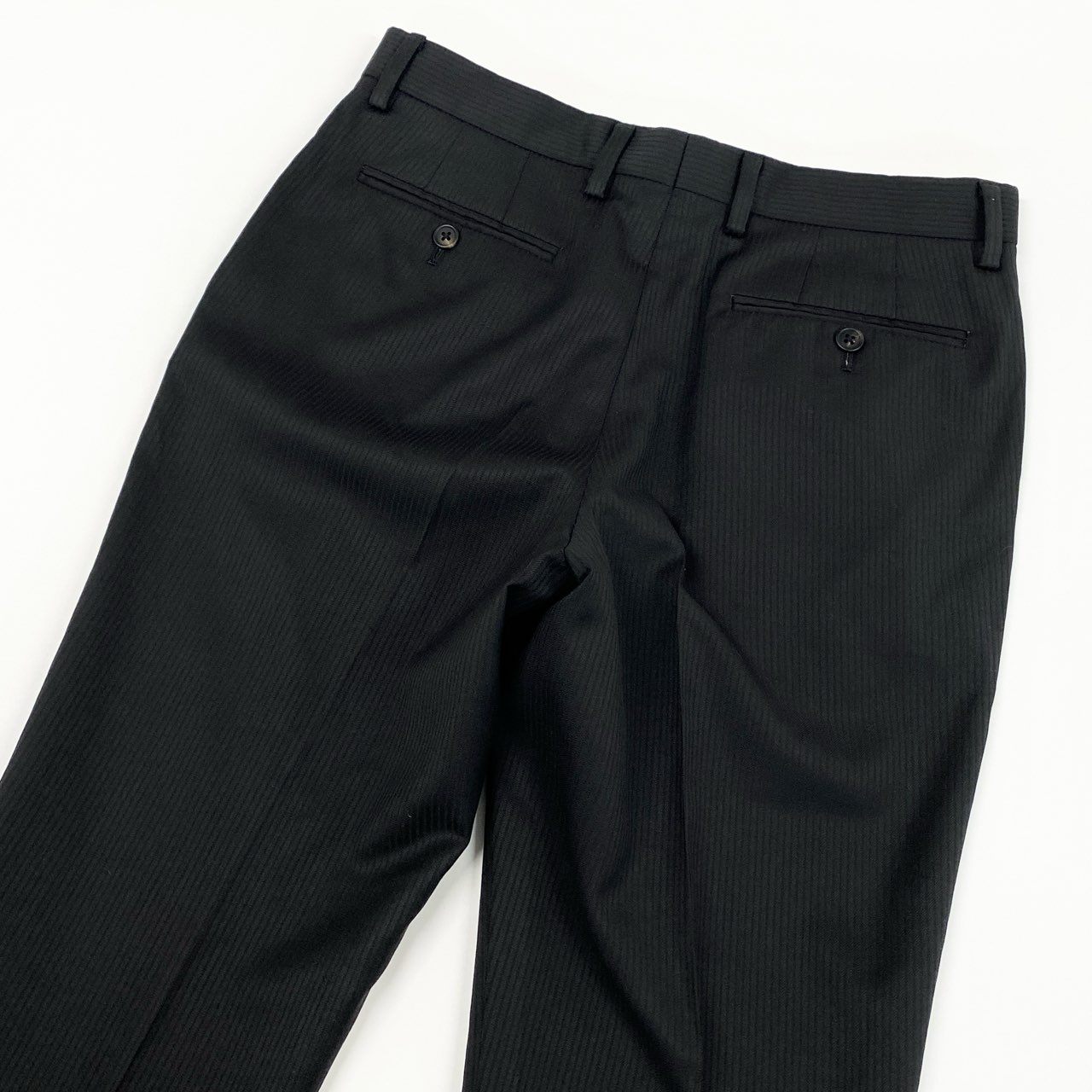 51a15 《美品》 Paul Smith ポールスミス 裏地花柄 シングルスーツ セットアップ テーラードジャケット/スラックス チェルッティ生地 サイズM ブラック ストライプ メンズ 日本製