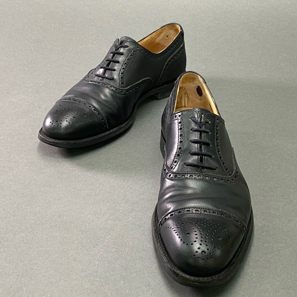 3e10 CROCKETT&JONES クロケットアンドジョーンズ YEOVIL ヨービル メダリオン キャップトゥ ドレスシューズ 7 ブラック レザー 革靴 ビジネス フォーマル