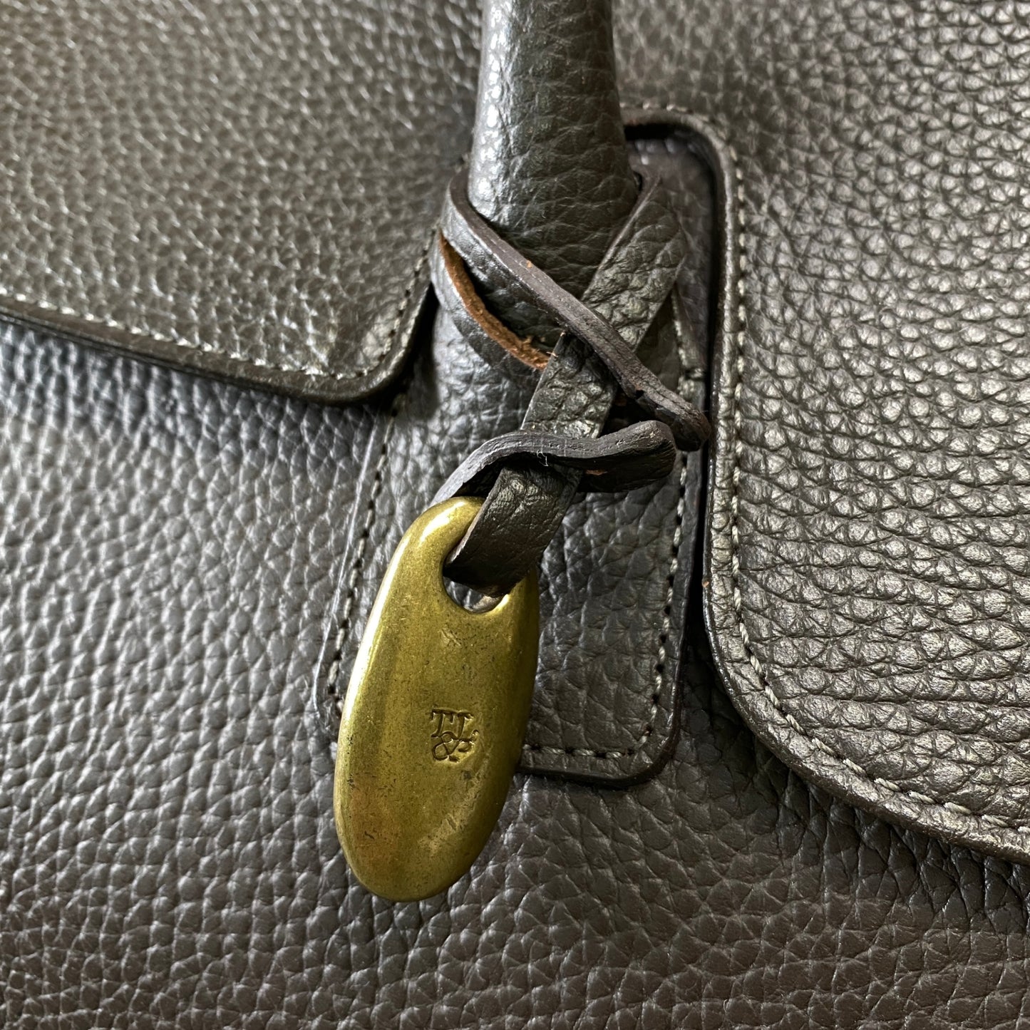 Ch1 TOF&LOADSTONE トフアンドロードストーン ルーフボタン ビジネスバッグ ダークブラウン レザー Leather Bag 大容量◎ 肩掛け カバンt18r
