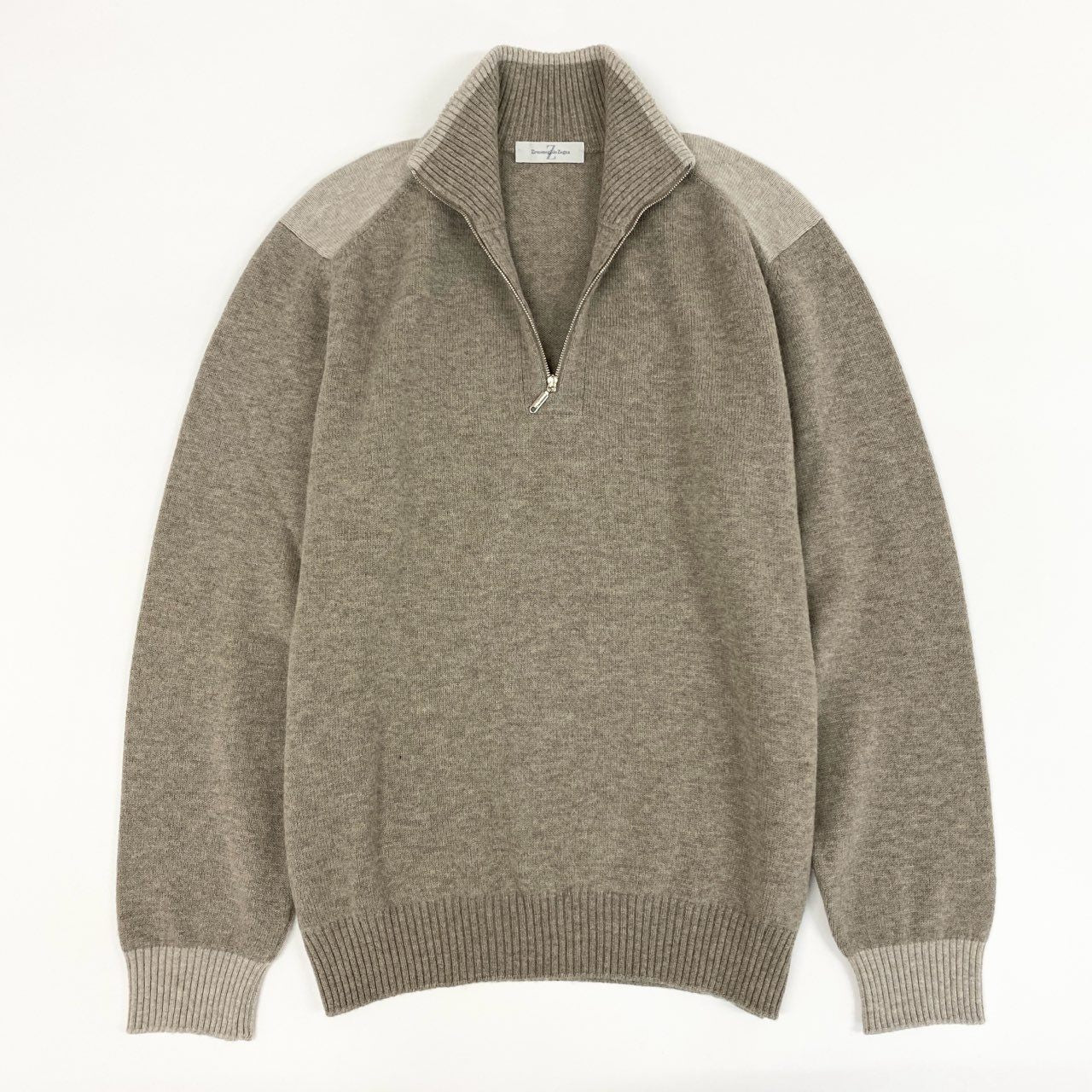 2f6 Ermenegildo Zegna エルメネジルド ゼニア ハーフジップ ニット セーター ドライバーズニット トップス 52 L ブラウン系 ウール