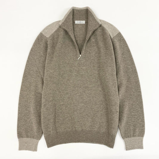2f6 Ermenegildo Zegna エルメネジルド ゼニア ハーフジップ ニット セーター ドライバーズニット トップス  52 L ブラウン系 ウール