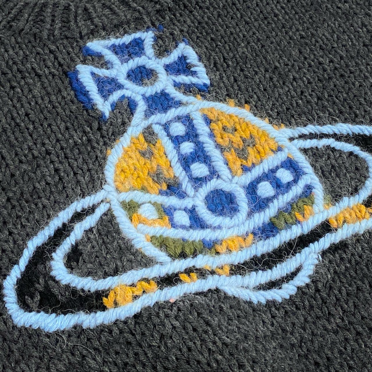 46e9 Vivienne Westwood MAN ヴィヴィアンウエストウッド メン ORB オーブ ラフリーニット ニットセーター サイズ44 グレー メンズ トップス WATERCOLOR ORB