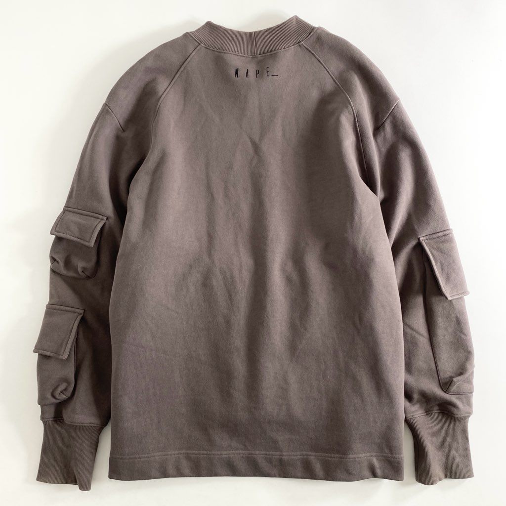 43f18 NAPE_ ネイプ ギミックスウェット マルチポケット プルオーバー トレーナー カットソー 107-OVERDOSE/SLC 4 グレー コットン