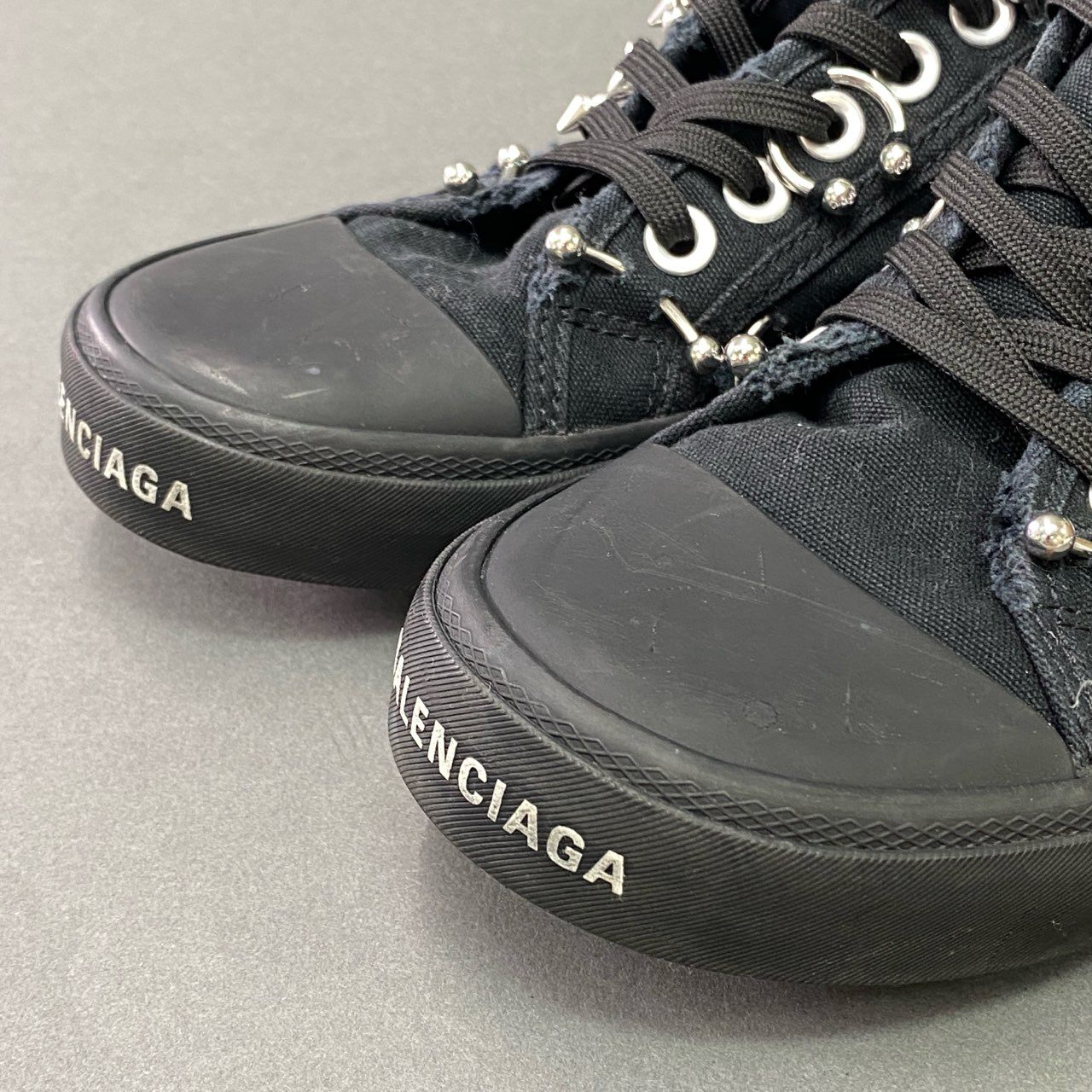 9a5 BALENCIAGA バレンシアガ 23AW MULE DEST PIERCING W ミュール ピアーシング 24.5cm ブラック デストロイピアス スニーカー サンダル シューズ