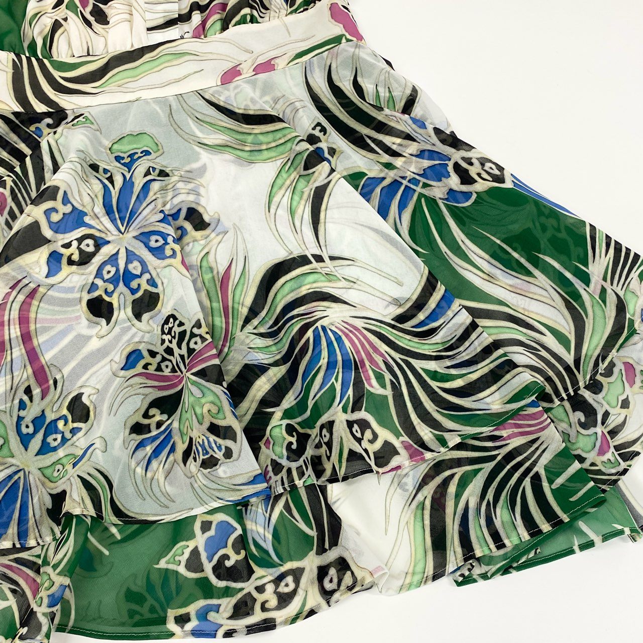 13f7 just cavalli ジャストカヴァリ シアーワンピース 長袖ワンピース 花柄 ボタニカル サイズ40 マルチカラー レディース レディース