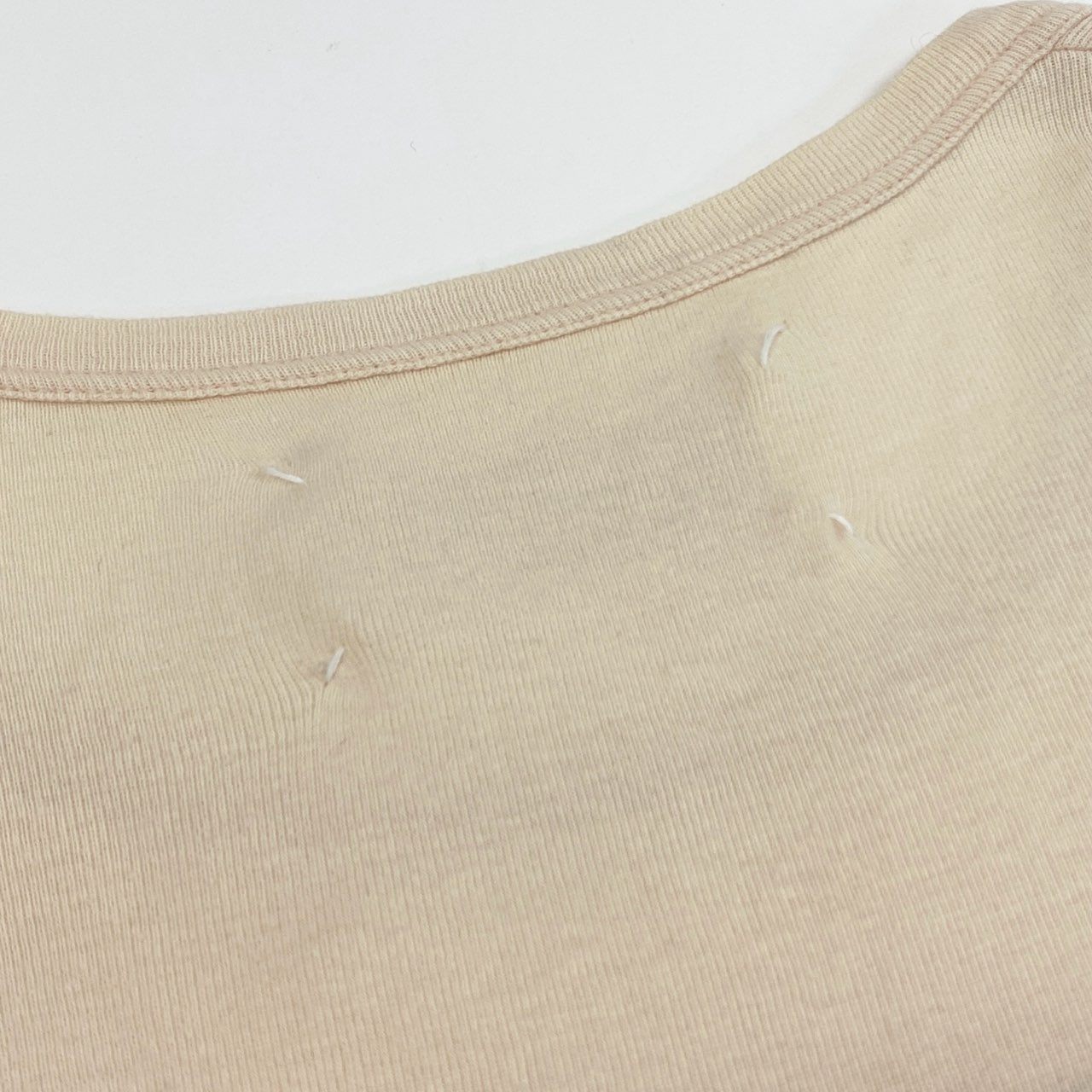59j6 MaisonMargiela メゾンマルジェラ 半袖Tシャツ プリントカットソー クルーネック メンズ 紳士服 トップス ライトベージュu02t