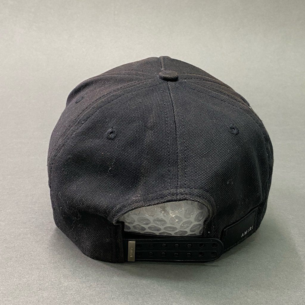 7d6 AMIRI アミリ M.A. Logo Embroidered Baseball Cap キャンバスハット ロゴキャップ SR1XMAH004SAMHDC FREE ブラック