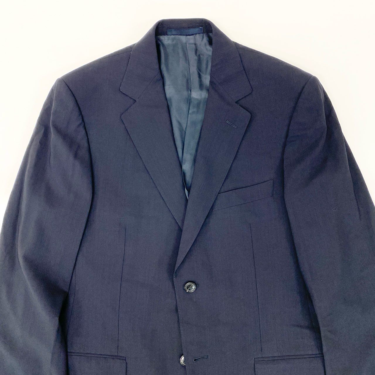 34i18 Ermenegildo Zegna エルメネジルドゼニア セットアップ スーツ ビジネス◎ フォーマル◎ テーラードジャケット パンツ 48 ネイビー ウール メンズk02i
