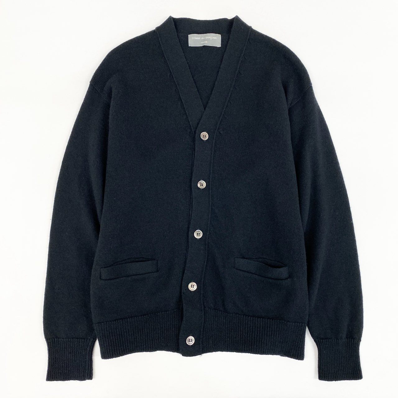 39d28 COMME des GARCONS HOMME コムデギャルソン 田中オム AD1998 ヴィンテージ カーディガン サイズM相当 ブラック メンズ アーカイブ