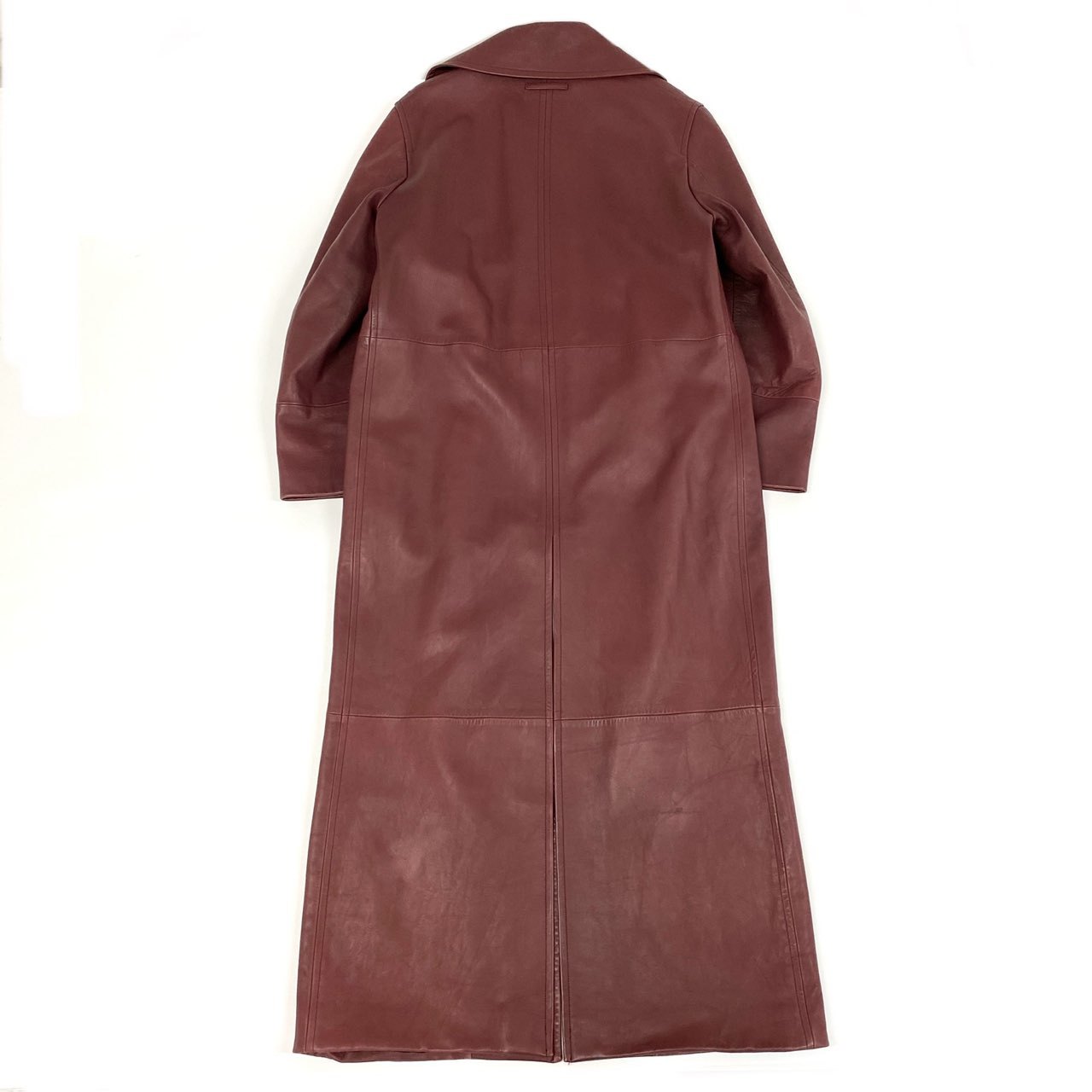 60f20 Jean Paul GAULTIER ジャンポールゴルチエ ラムレザー ロングコート 42 ボルドー シープスキン 羊革 アーカイブ レディース