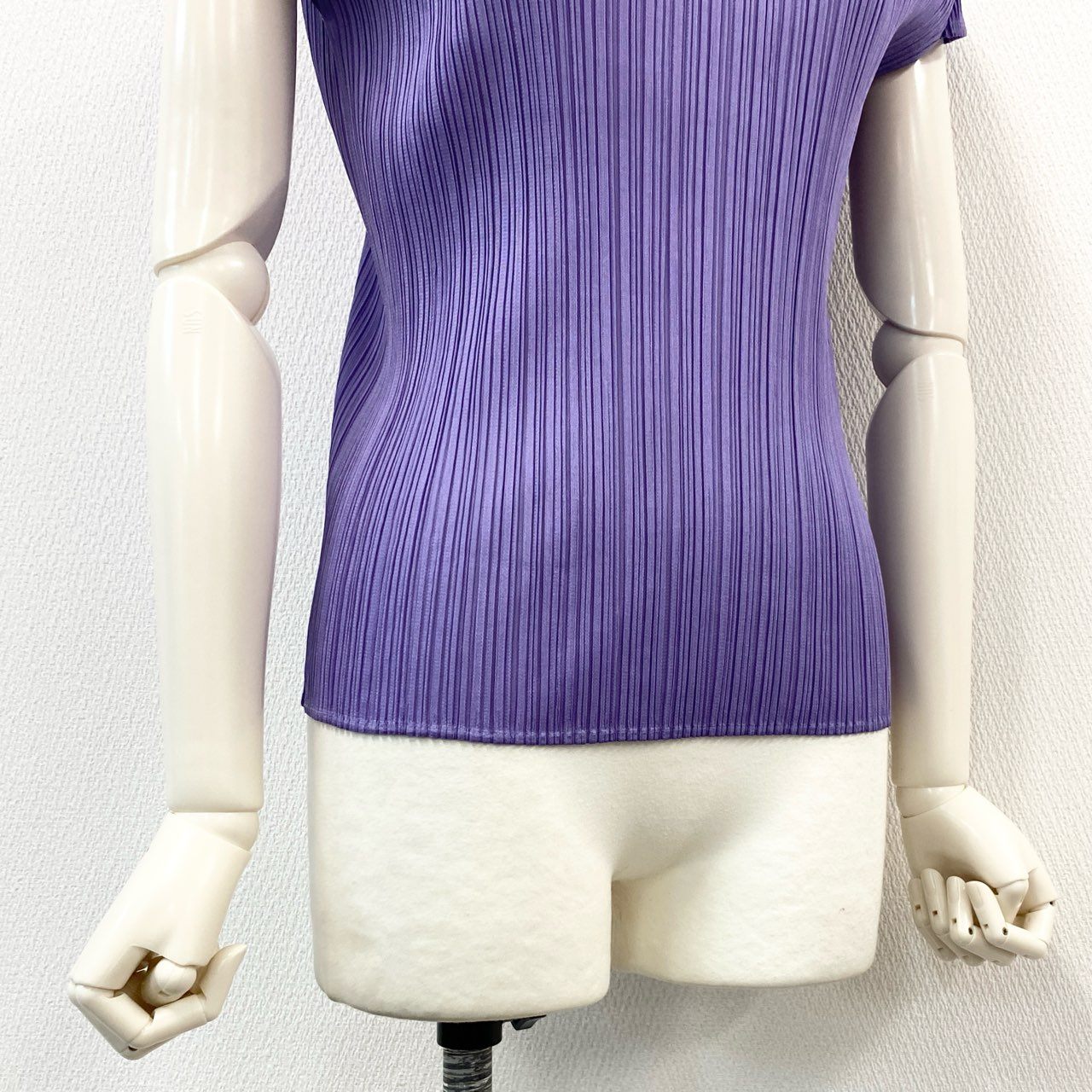 60f23 PLEATS PLEASE ISSEY MIYAKE プリーツプリーズ イッセイミヤケ 日本製 フレンチスリーブ カットソー トップス プリーツ加工 PP11-JK183 3 パープル