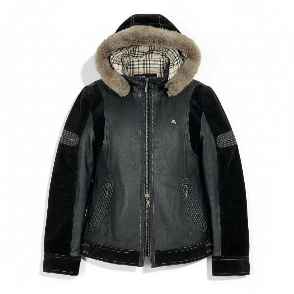 Burberry レザージャケット 4d16 BURBERRY BLACK LABEL バーバリー