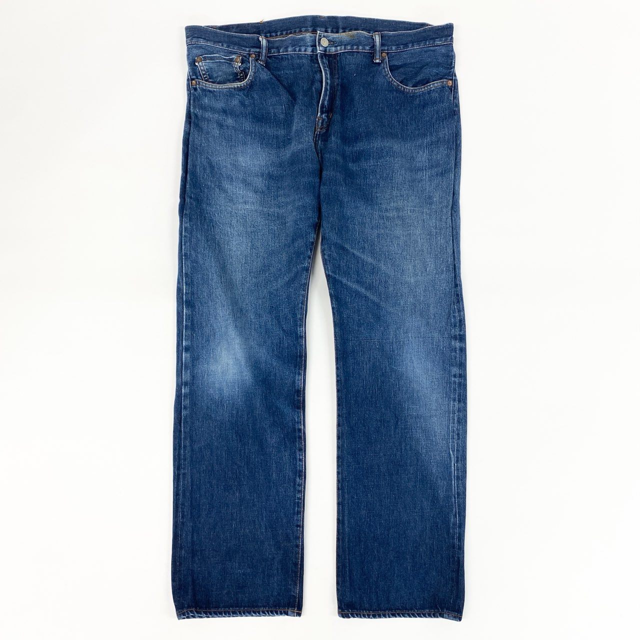 66g24① 児島ジーンズ KOJIMA GENES デニムパンツ ジーパン 5ポケット サイズ42 インディゴブルー コットン100 メンズ 紳士服_